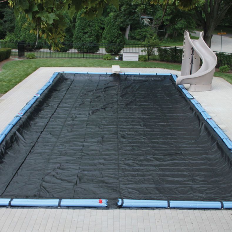 Mesh Winter Cover for 15x30 ft Rectangular Pools, 5 Year Warranty, with 12 Water Bags Pool