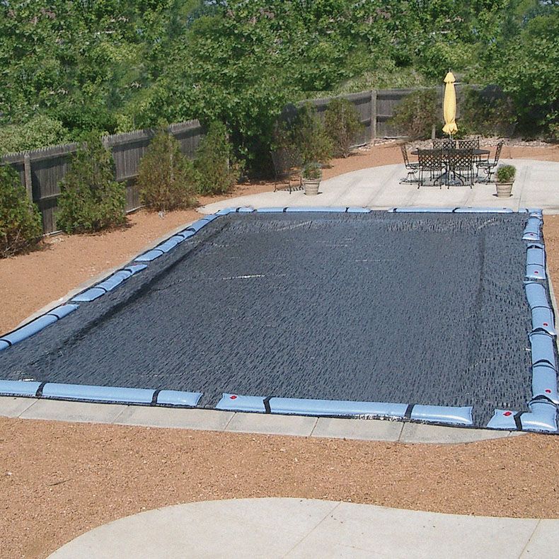 HiTech Micro Mesh Winter Cover for 20x40 ft Rectangular Pools, 8 Year Warranty, with 14 Water