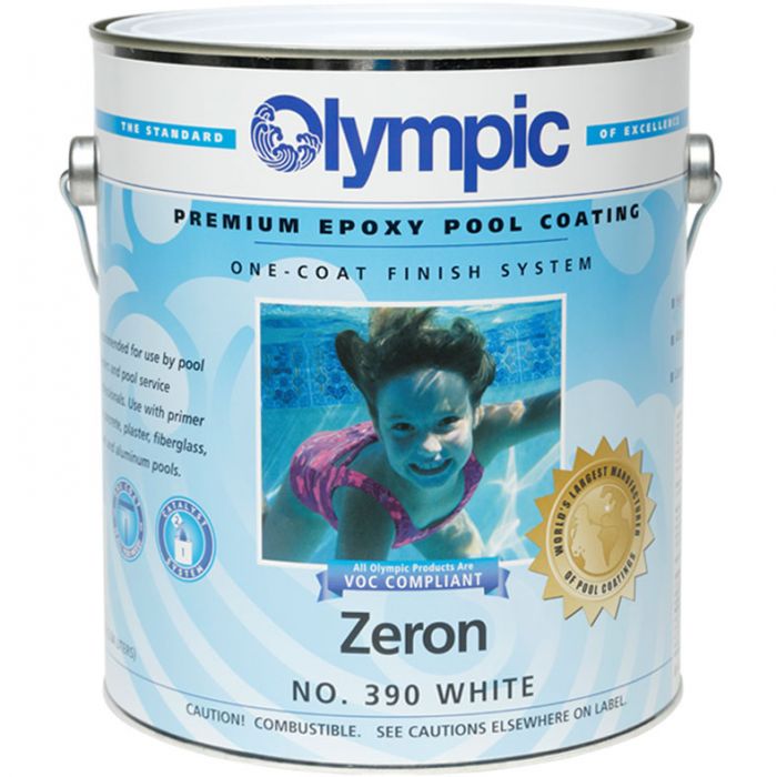  Olympic Pool Paint - Zeron - Bikini Blue - two-part epoxy  swimming pool paint - one-coat for plaster, fiberglass, steel and aluminum  pools. : Patio, Lawn & Garden
