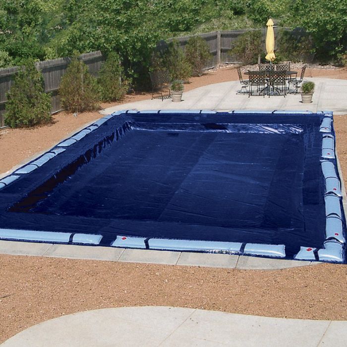 Winter Mesh Pool Cover Inground 16X32 Rectangle Swimming Pool with Water Tubes 