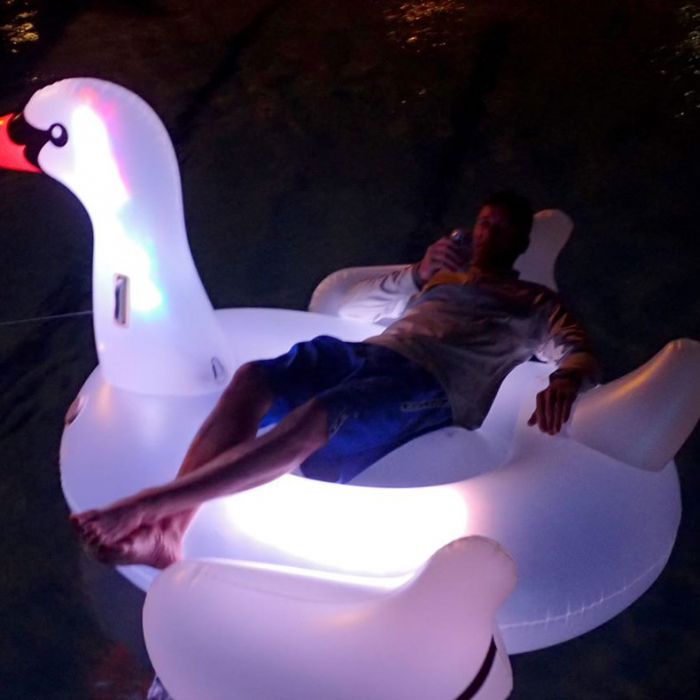 Swimline 90702 Giant LED Light-up Swan Swimming Pool Float for sale online 