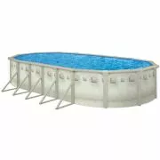 Aquarian 400 52 inch 16x26 foot oval above ground pool with khaki walls and resin frame