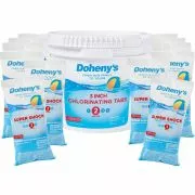 Doheny's Shock Chemical Bundle #2 with (12) 1-lb super shock bags and (1) 25-lb chlorine 3 inch tabs bucket, pool shock; shock for pools; pool shock treatment