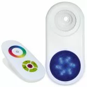 Side by side view of the LED light and remote control