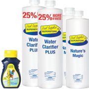 Pool Supplies Superstore Value Add-On Pack #3 with Two Bottles of Water Clarifier Plus, Two Bottles of  Nature's Magic, and 50 AquaChek Yellow Testing Strips