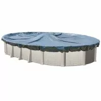 10 Year Above Ground Oval Solid Winter Cover on Pool and no background