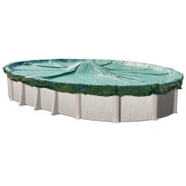 12 Year Above Ground OVal Solid Winter Cover on Pool and no background