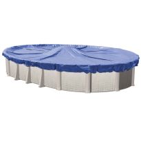 16 Year Above Ground Oval Solid Winter Cover on Pool and no background