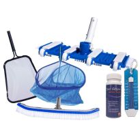 Doheny's Inground Maintenance Kit, Commercial Grade Rake, Commercial Grade Skimmer, Super Deluxe Brush, Deluxe Clear Vacuum, Jumbo Thermometer, 5-In-1 Test Strips